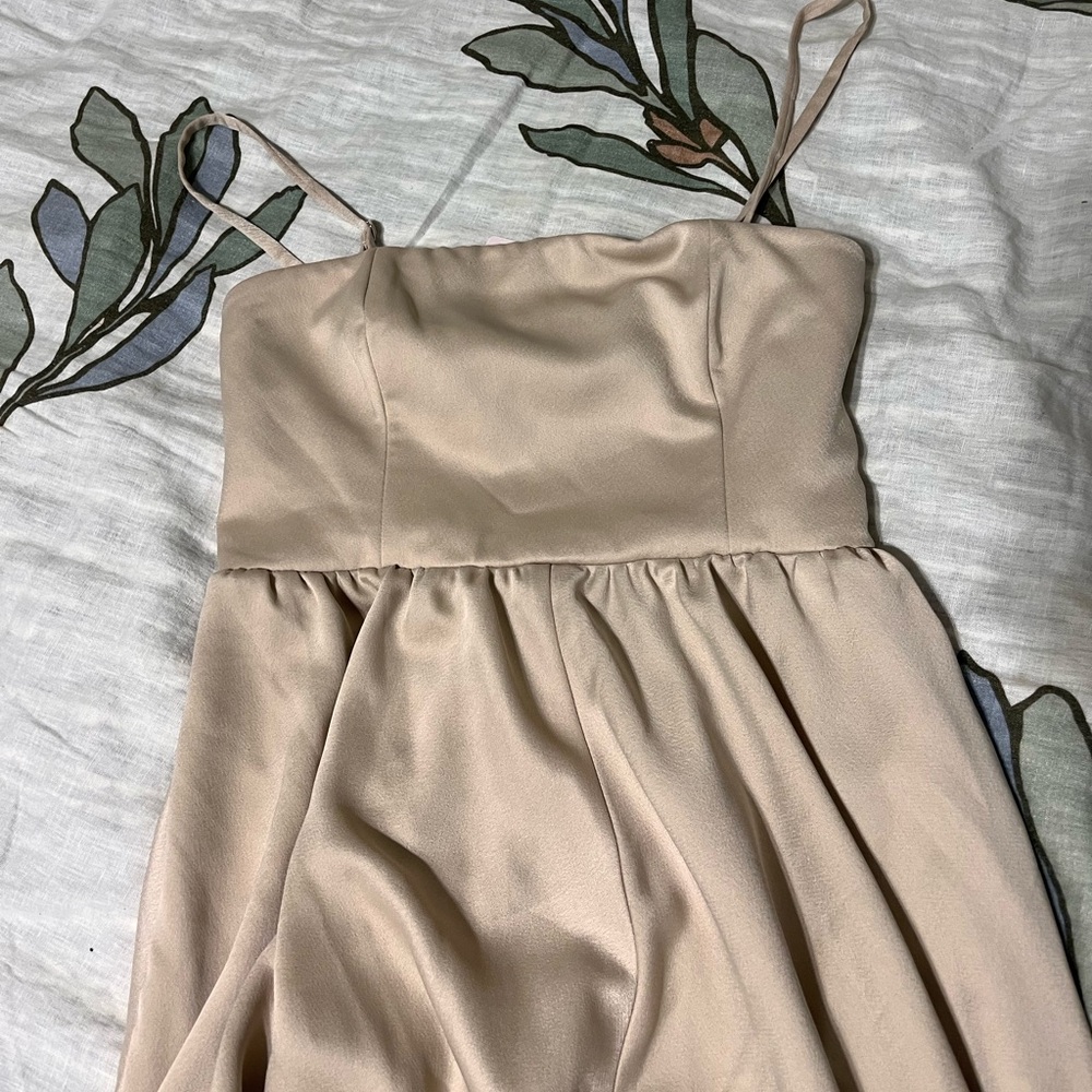 BHLDN Elegant Cream Spaghetti Strap Dress